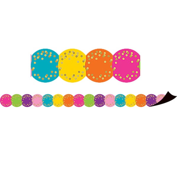 Teacher Created Resources Confetti Circles Die-Cut Magnetic Border, 24 Feet/Pack, PK3 TCR77390 - main